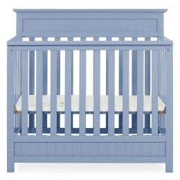 Pine Wood 4-in-1 Modern Convertible Crib Toddler Bed Daybed Baby Blue Finish