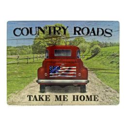 American Farmland Vintage Pickup Truck Country Roads Patriotic Cutting Board