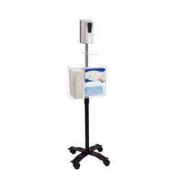 CTA Digital Compact Mobile Sanitizing Station with Automatic Soap Dispenser