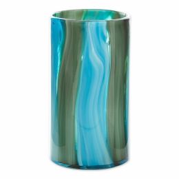 Accent Plus Large Blue Cylinder Glass Vase