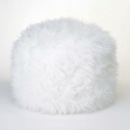 Accent Plus White Ottoman Pouf