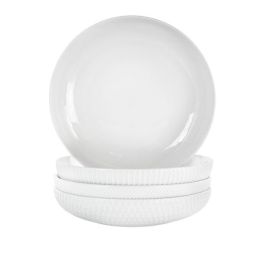 Elama Esme 4 Piece Porcelain Assorted Bowl Set in White